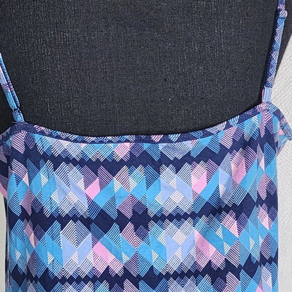 Decree Acrosstown Blue Crop Midriff Spaghetti Strap Cotton Span Cami Top Size XL - Picture 13 of 16